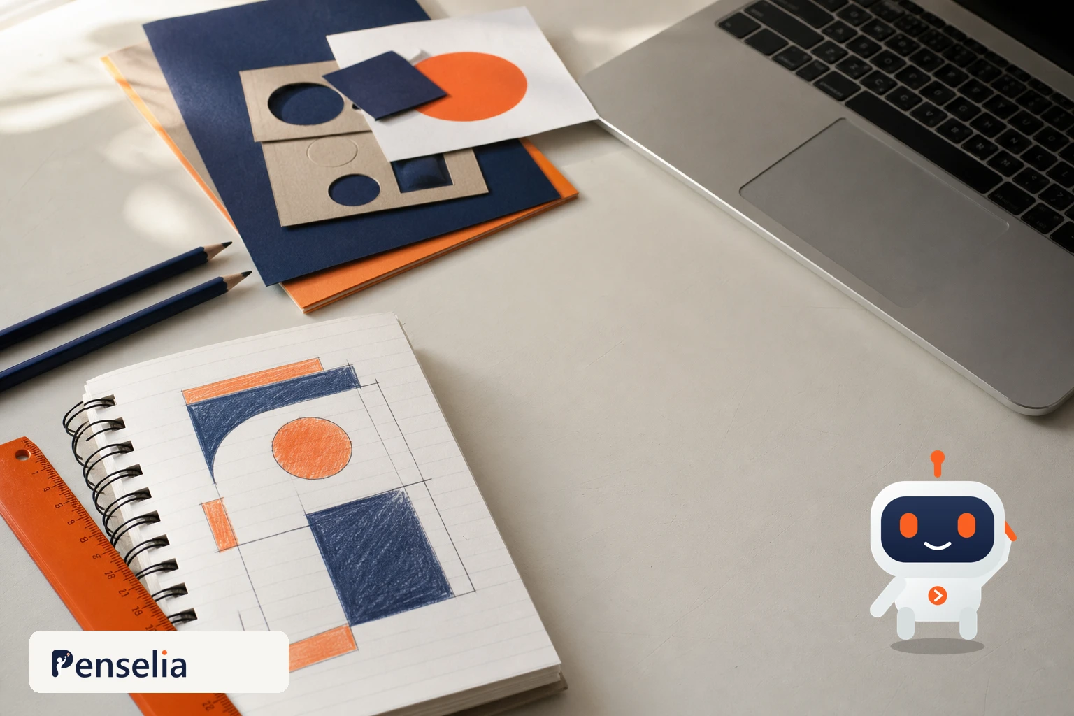 Materiales de dibujo para explorar ideas